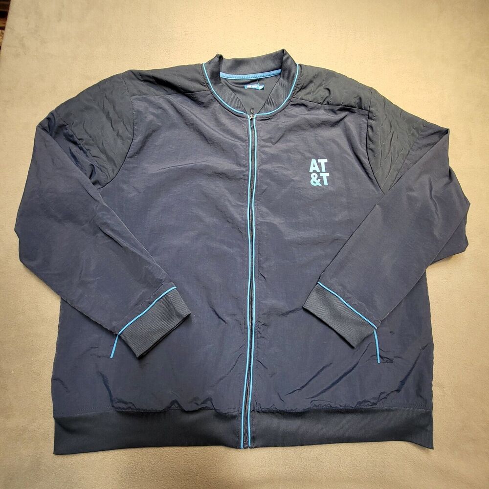 ATT AT&T Employee Jacket Mens 2XL Blue Full Zip Long Sleeve Business